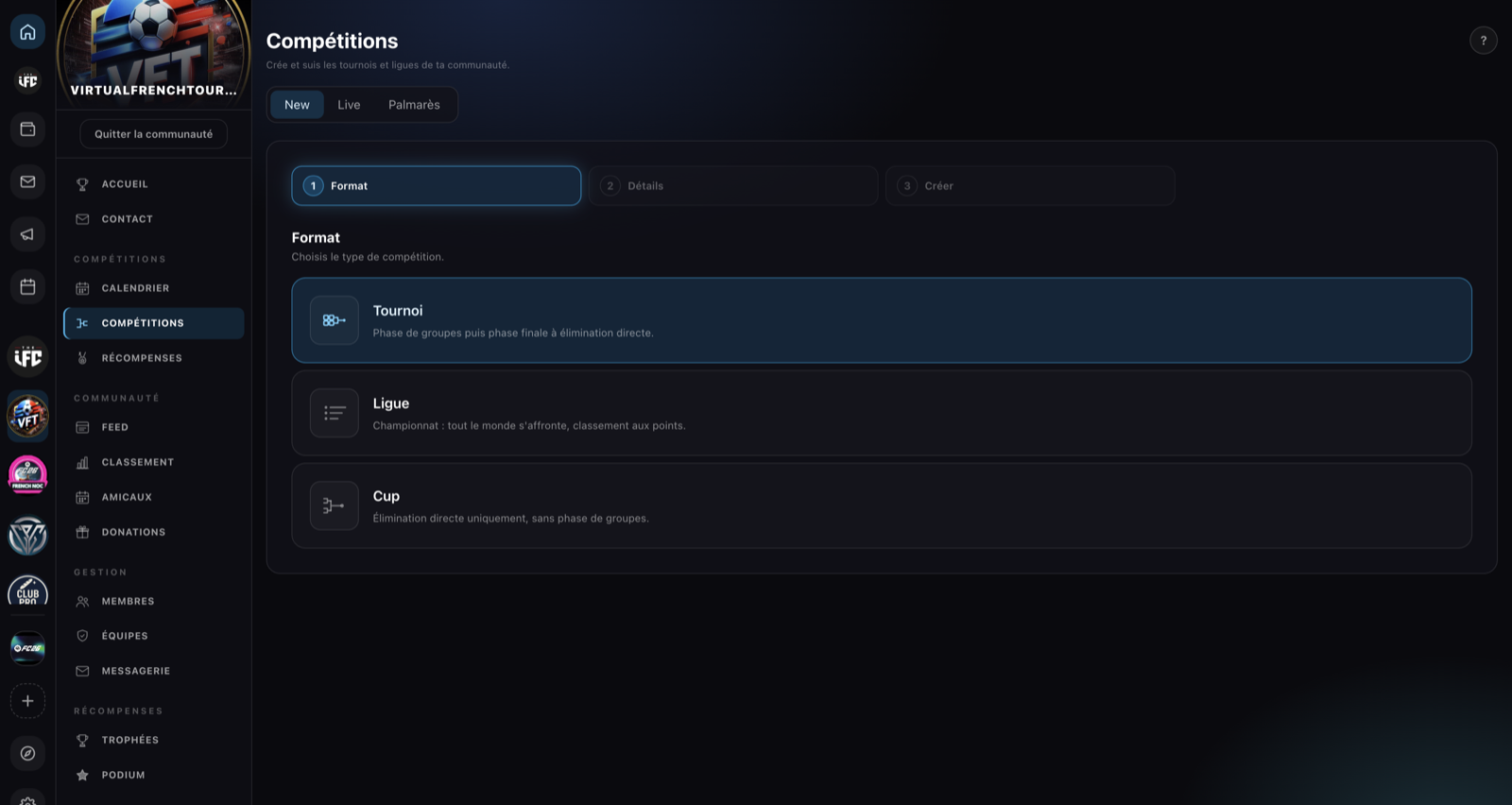 Creating a competition in three steps
